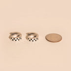 Checkered Chunky Huggie Hoop Earrings