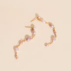 Pearl Dangle Chain Stud Earrings by Oh Clementine