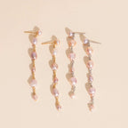Pearl Dangle Chain Stud Earrings by Oh Clementine