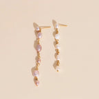 Pearl Dangle Chain Stud Earrings by Oh Clementine