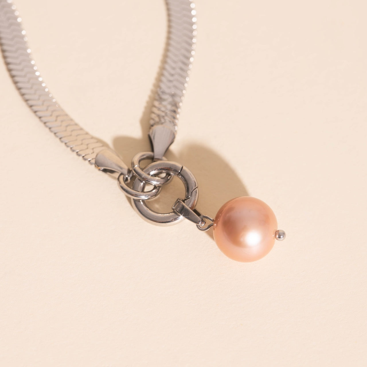Pink Pearl Necklace Charm