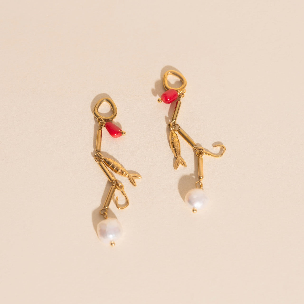 Ocean Bait Huggie Hoop Charms