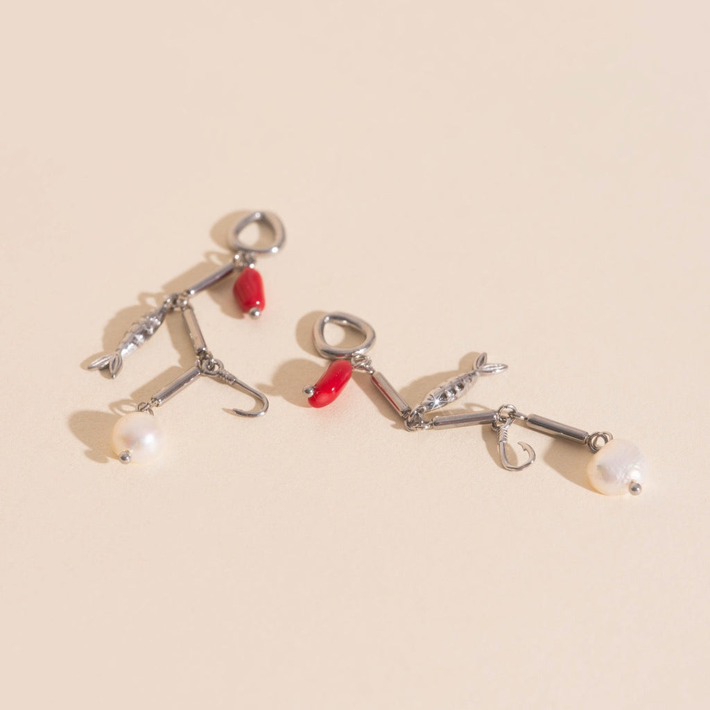 Ocean Bait Huggie Hoop Charms