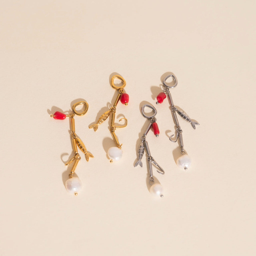 Ocean Bait Huggie Hoop Charms