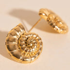 Shell Swirl Stud Earrings by Oh Clementine