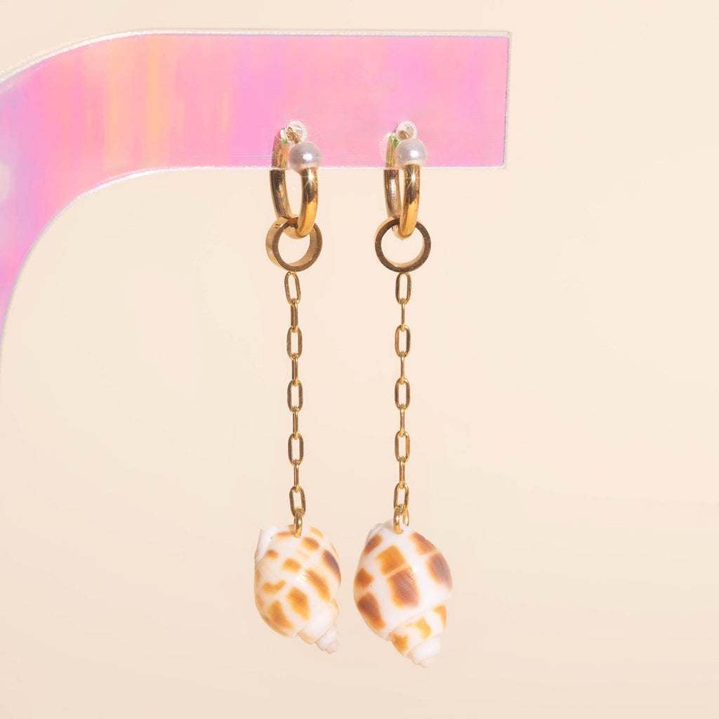Mini Seashell Dangle Huggie Hoop Charms