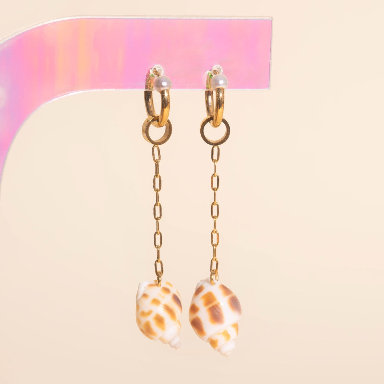 Mini Seashell Dangle Huggie Hoop Charms