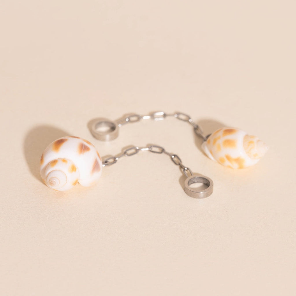 Mini Seashell Dangle Huggie Hoop Charms