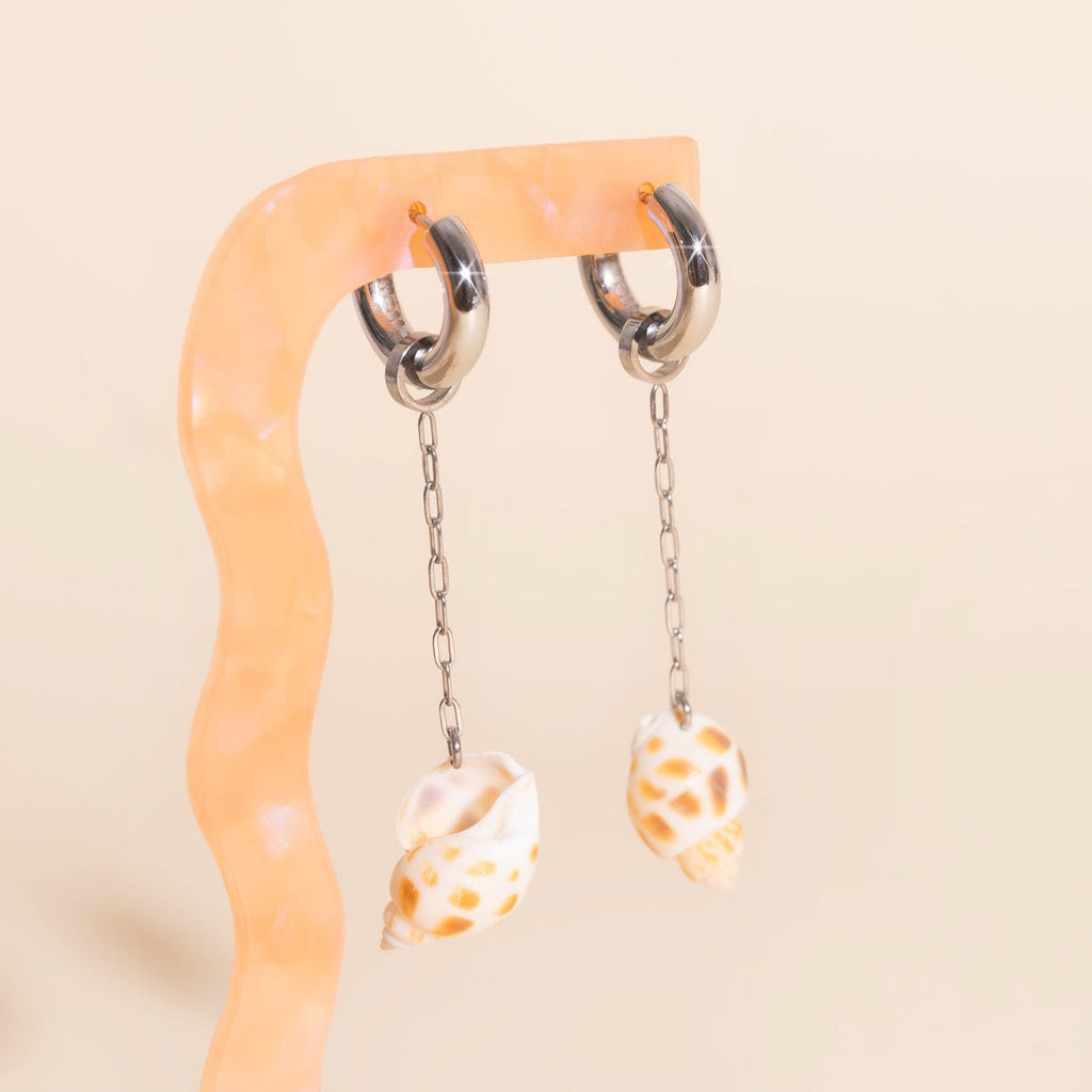 Mini Seashell Dangle Huggie Hoop Charms