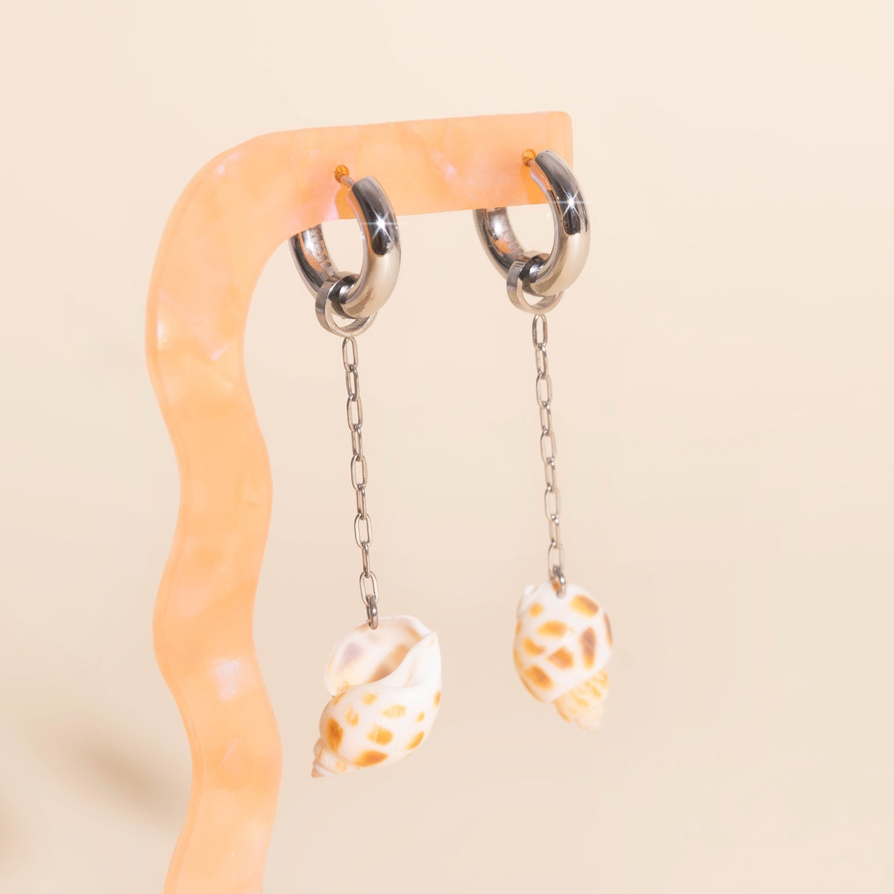 Mini Seashell Dangle Huggie Hoop Charms