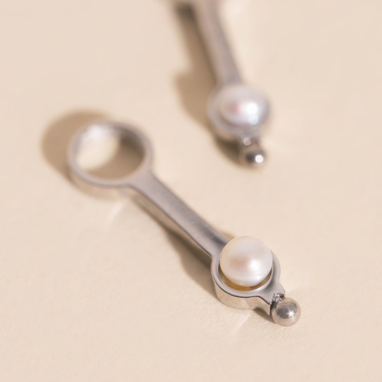 Mini Pearl Drop Huggie Hoop Charms