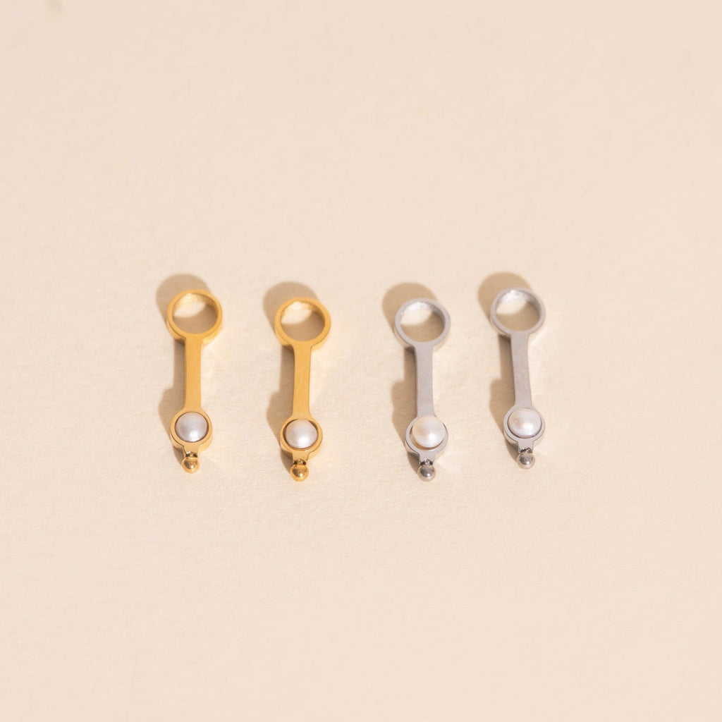 Mini Pearl Drop Huggie Hoop Charms