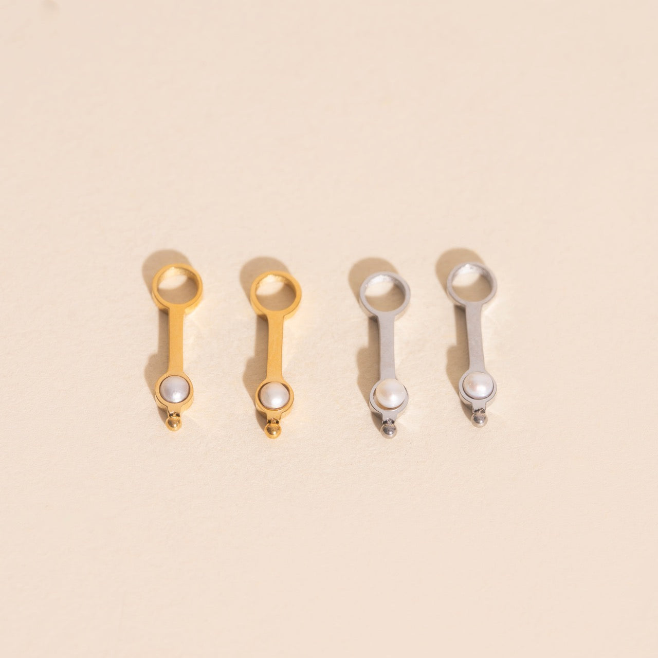 Mini Pearl Drop Huggie Hoop Charms