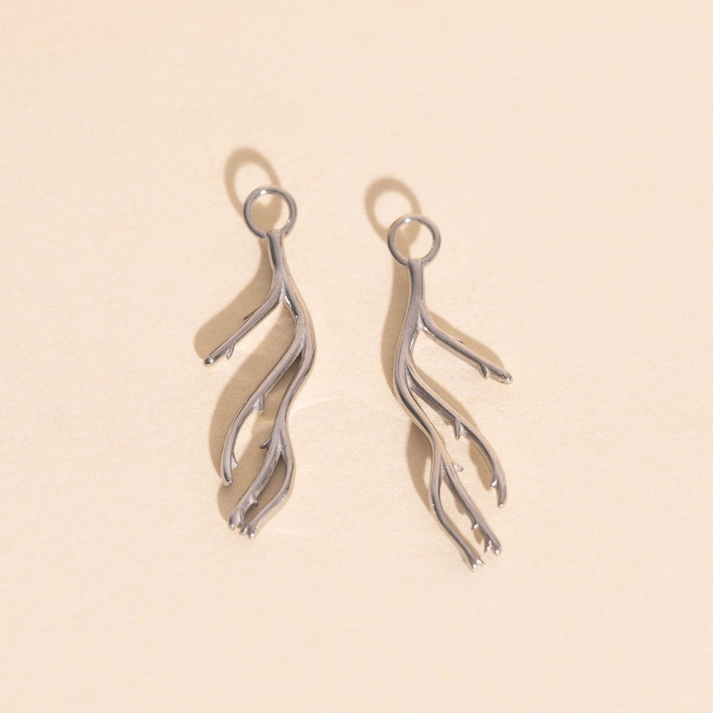 Coral Huggie Hoop Charms