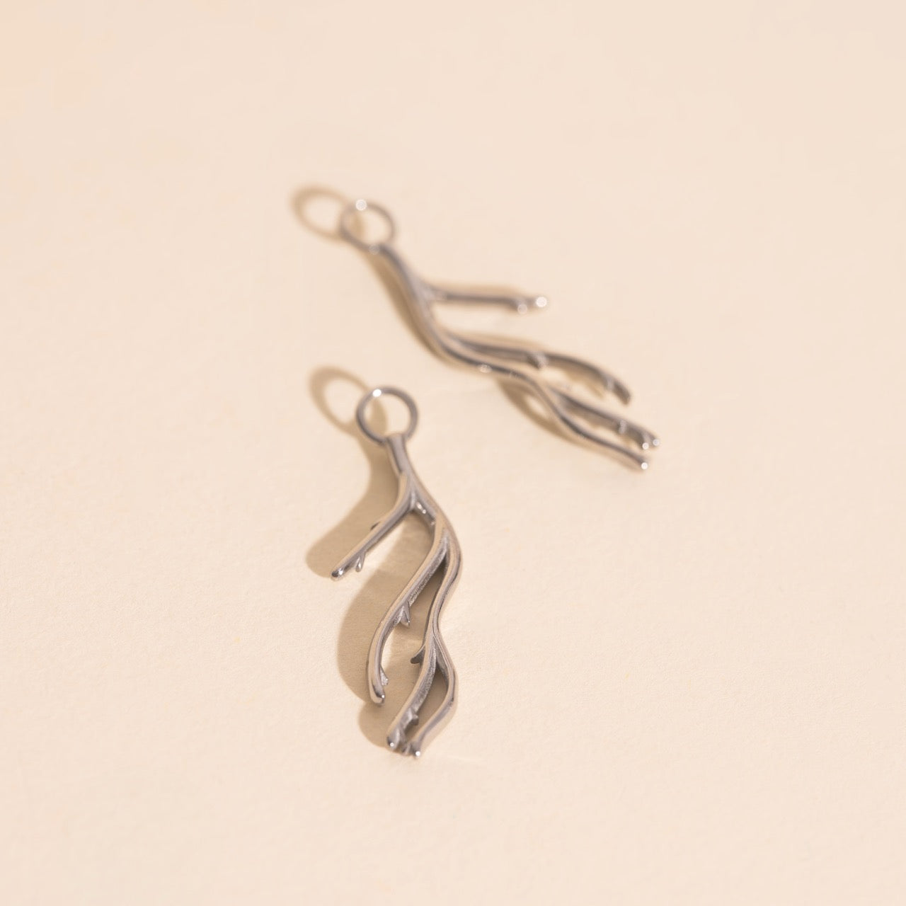 Coral Huggie Hoop Charms