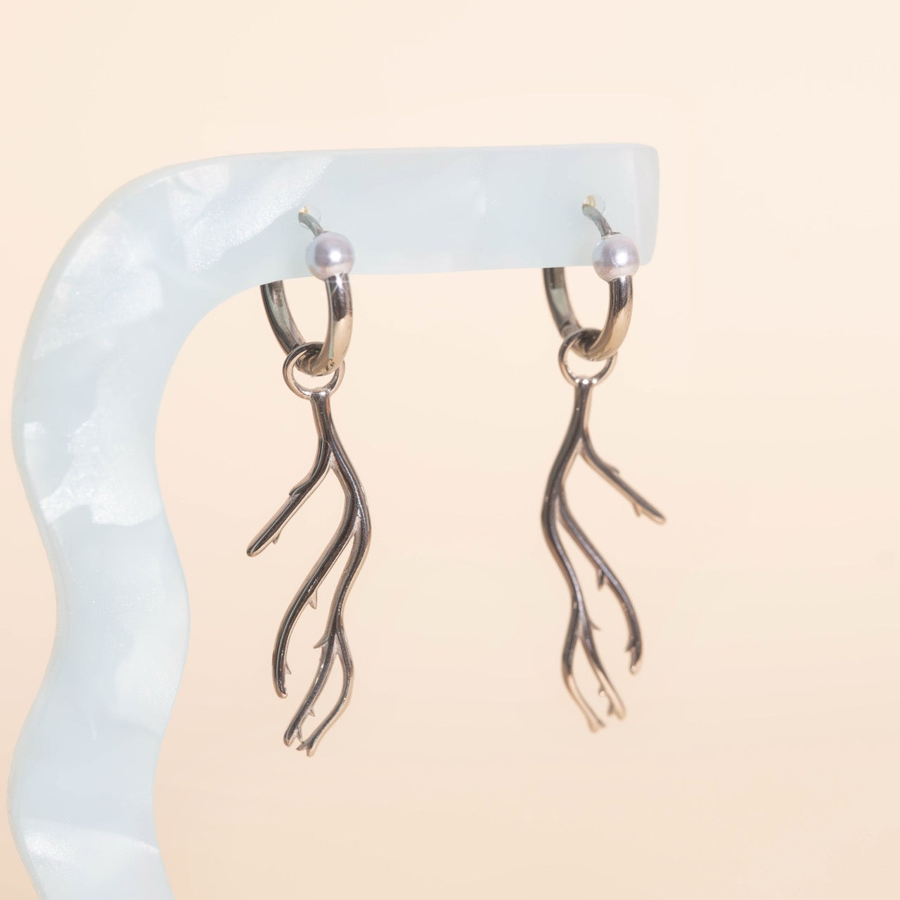 Coral Huggie Hoop Charms