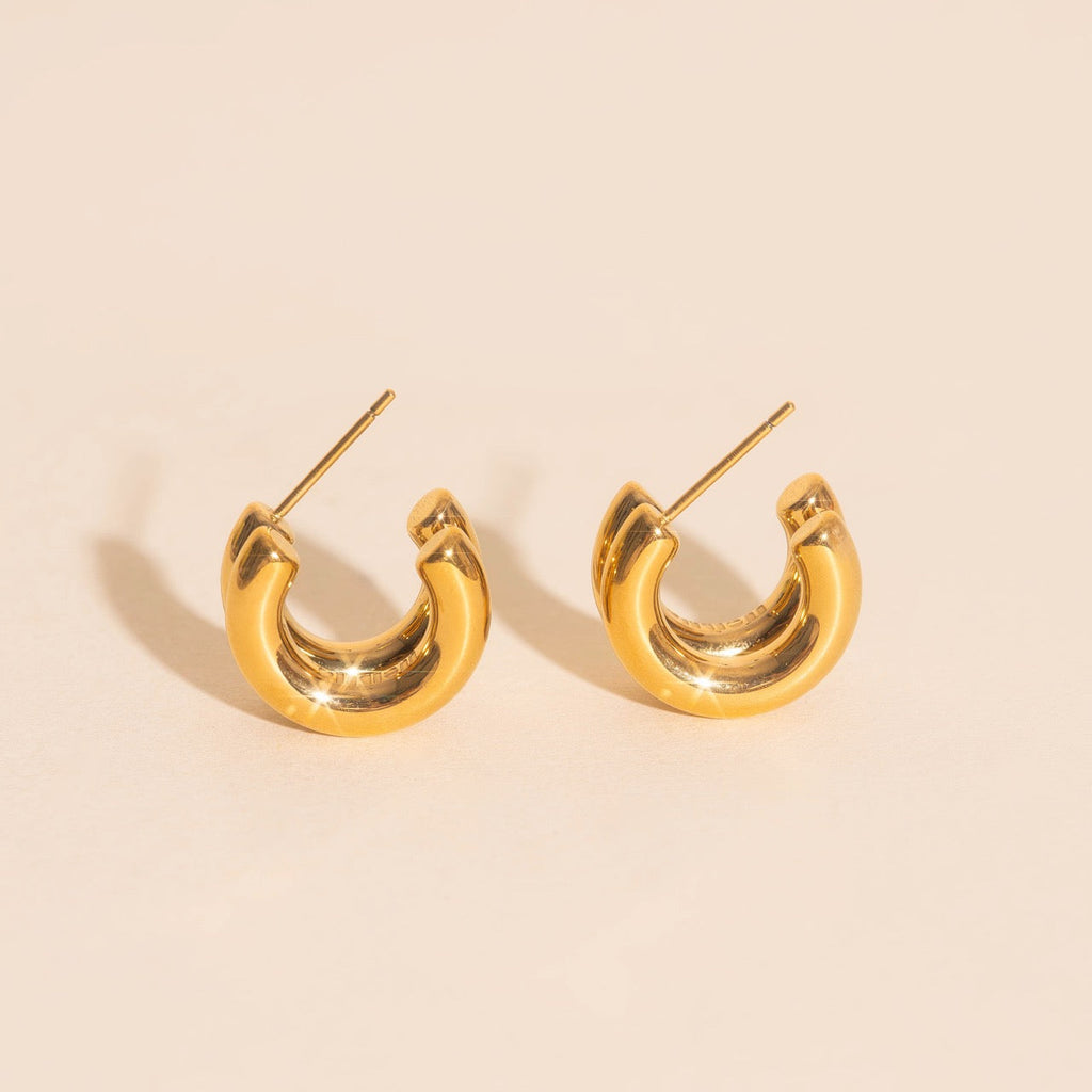 Chunky Crescent Stud Earrings