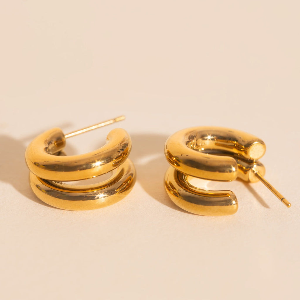 Chunky Crescent Stud Earrings