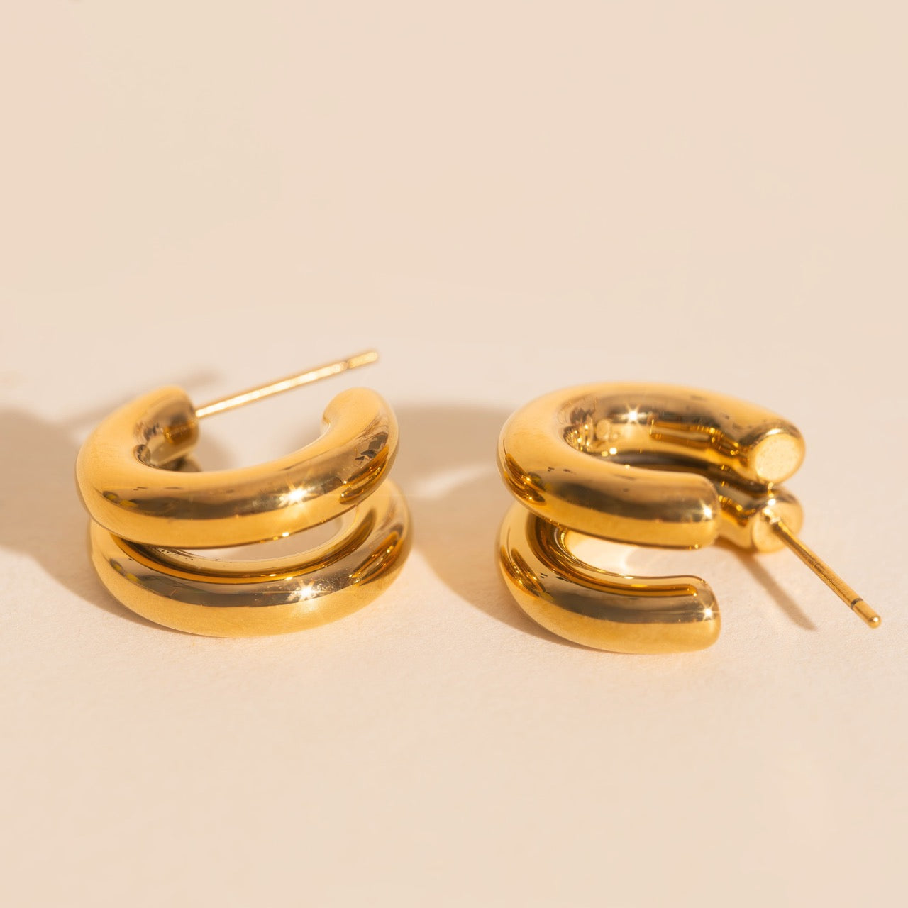 Chunky Crescent Stud Earrings