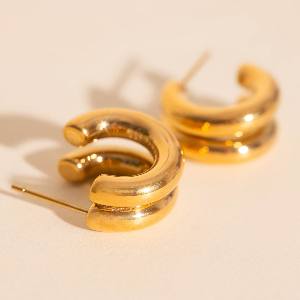 Chunky Crescent Stud Earrings