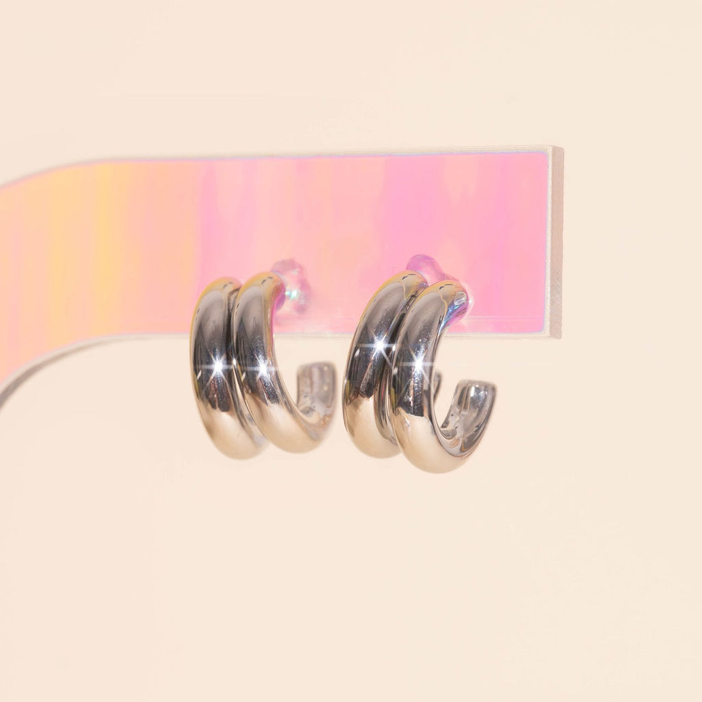 Chunky Crescent Stud Earrings