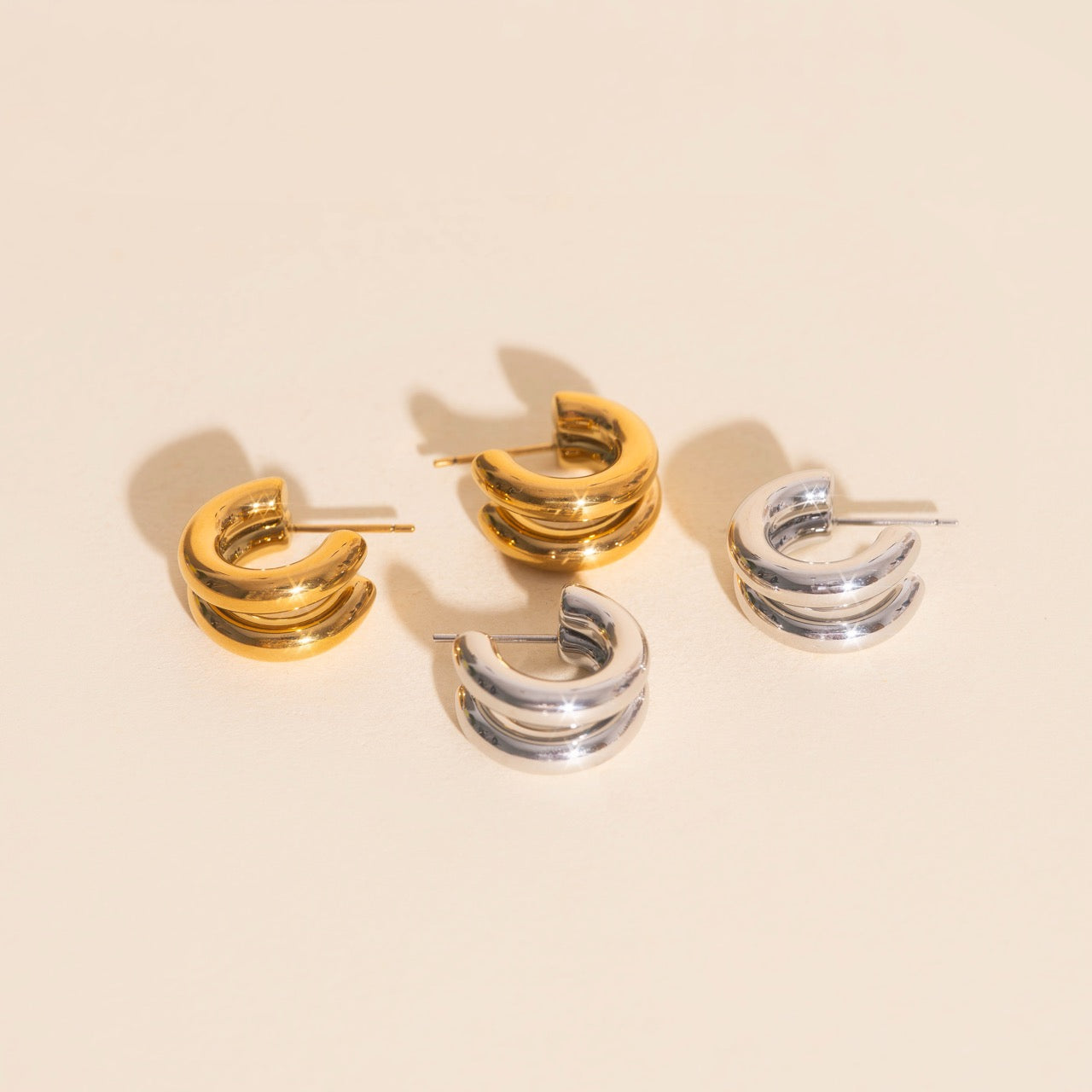 Chunky Crescent Stud Earrings