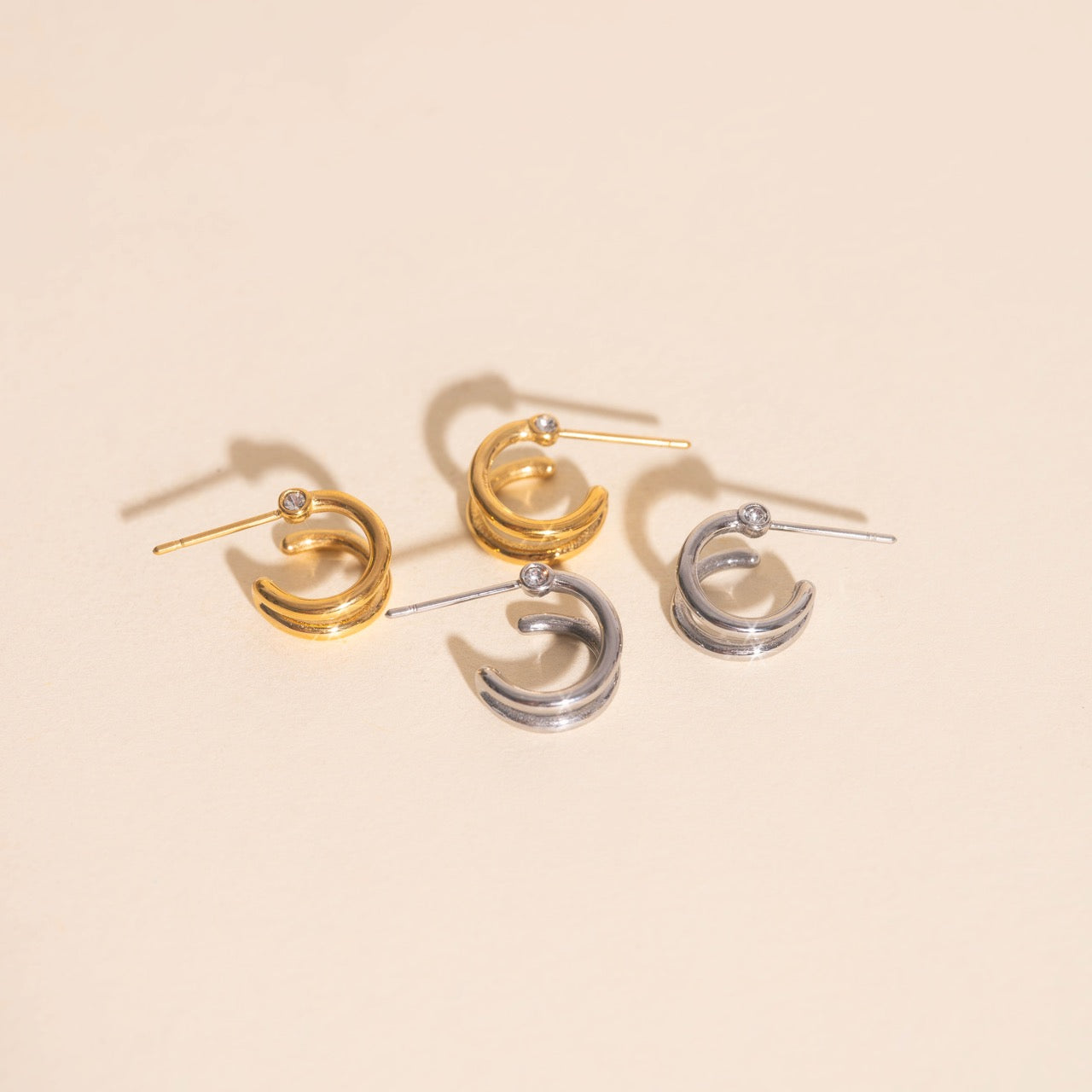 Mini Loop Stud Earrings