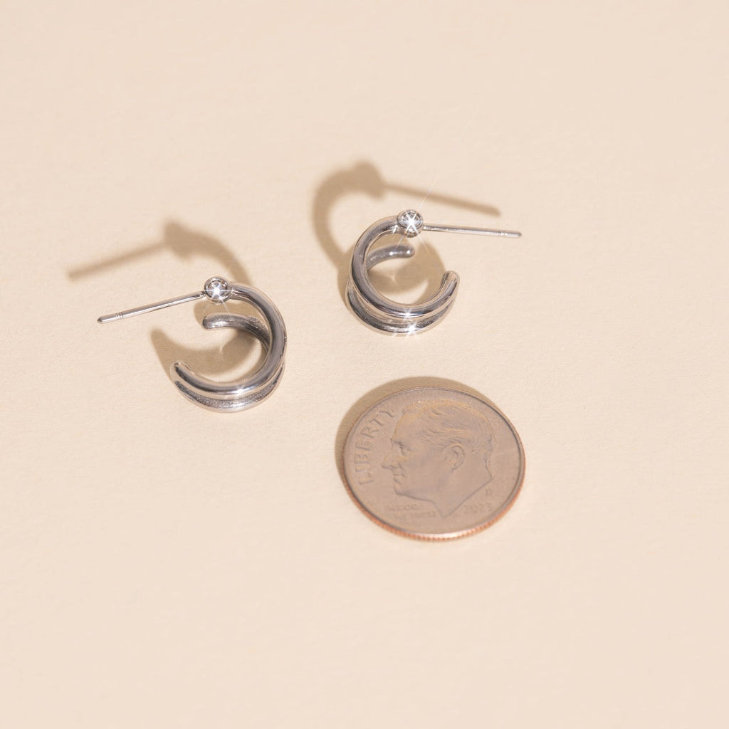 Mini Loop Stud Earrings