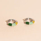 Color Block Chunky Rounded Huggie Hoop Earrings