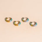 Color Block Chunky Rounded Huggie Hoop Earrings