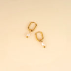 Mini Natural Pearl Huggie Hoop Charms by Oh Clementine