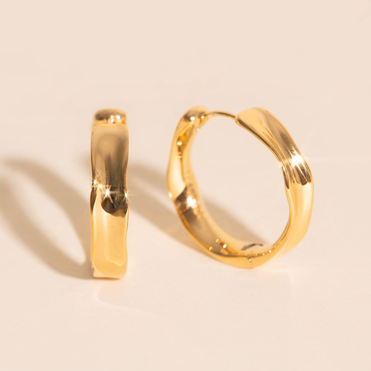 Bangle Rounded Huggie Hoop Earrings by Oh Clementine