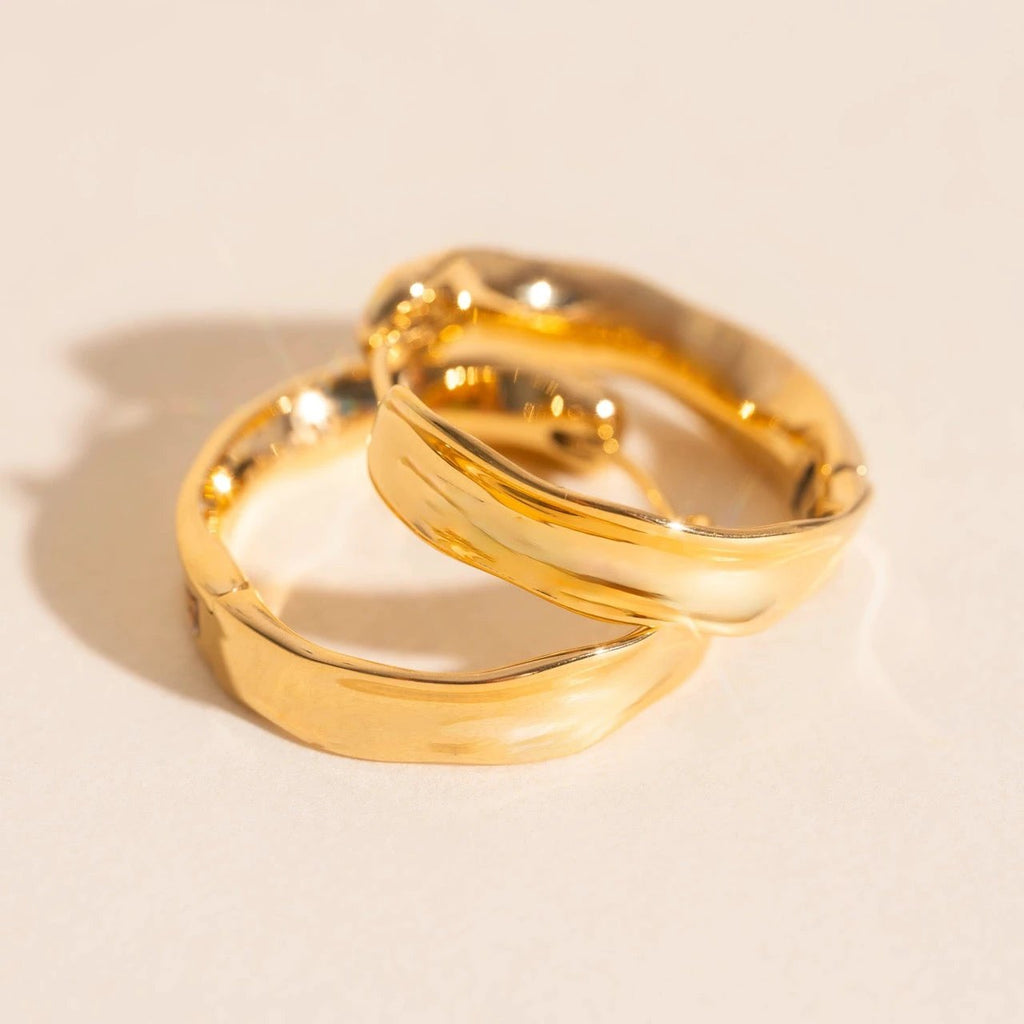 Bangle Rounded Huggie Hoop Earrings by Oh Clementine