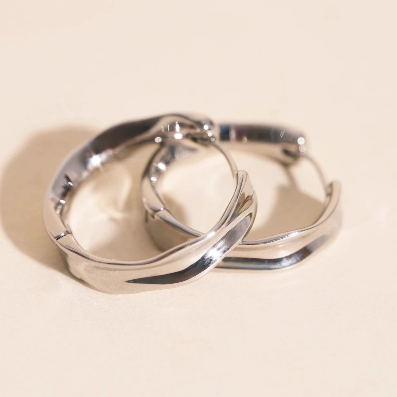 Bangle Rounded Huggie Hoop Earrings by Oh Clementine