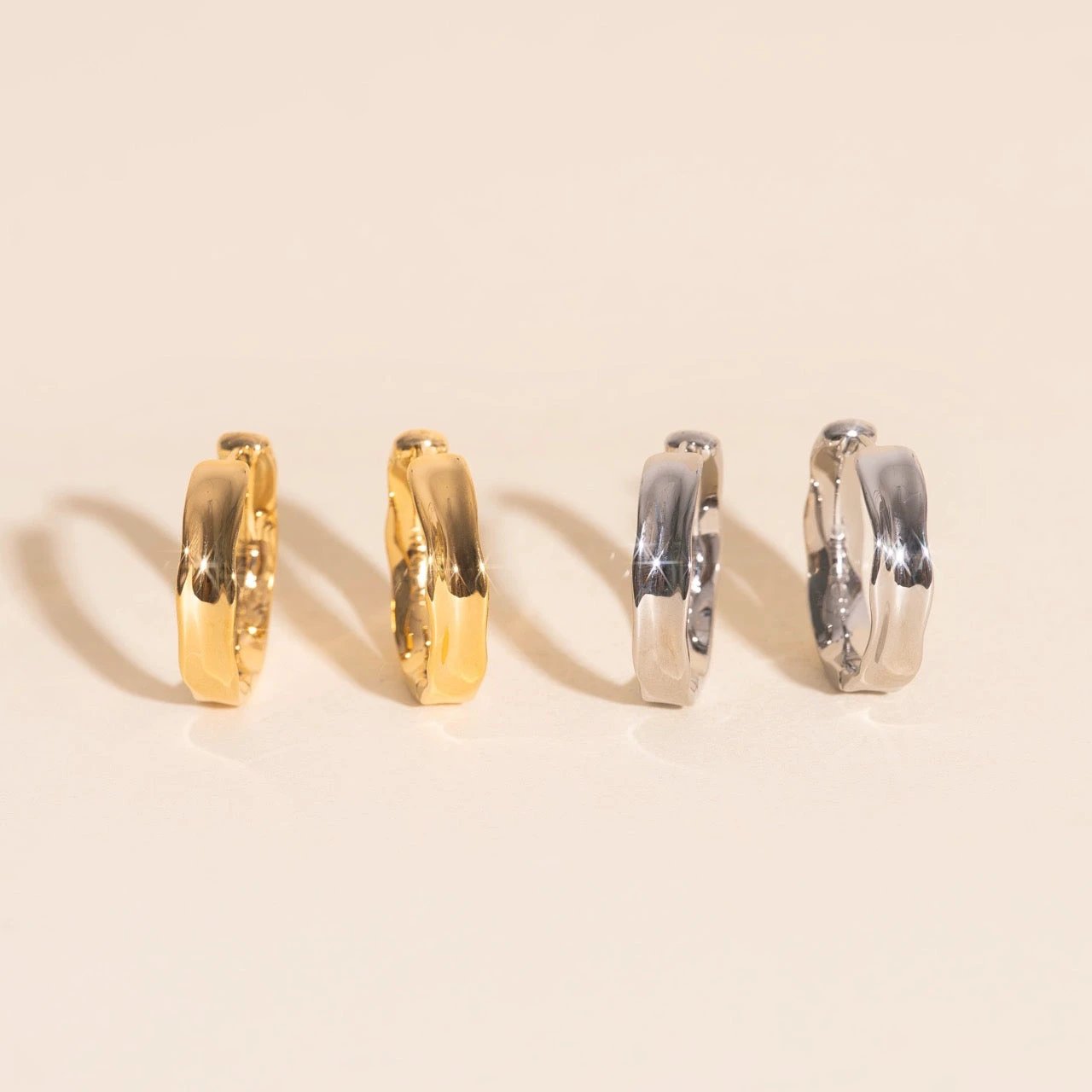 Bangle Rounded Huggie Hoop Earrings by Oh Clementine