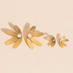 Jumbo Half Bloomed Stud Earrings by Oh Clementine