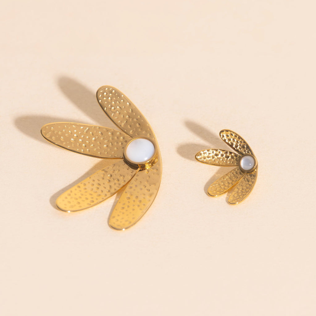 Jumbo Half Bloomed Stud Earrings