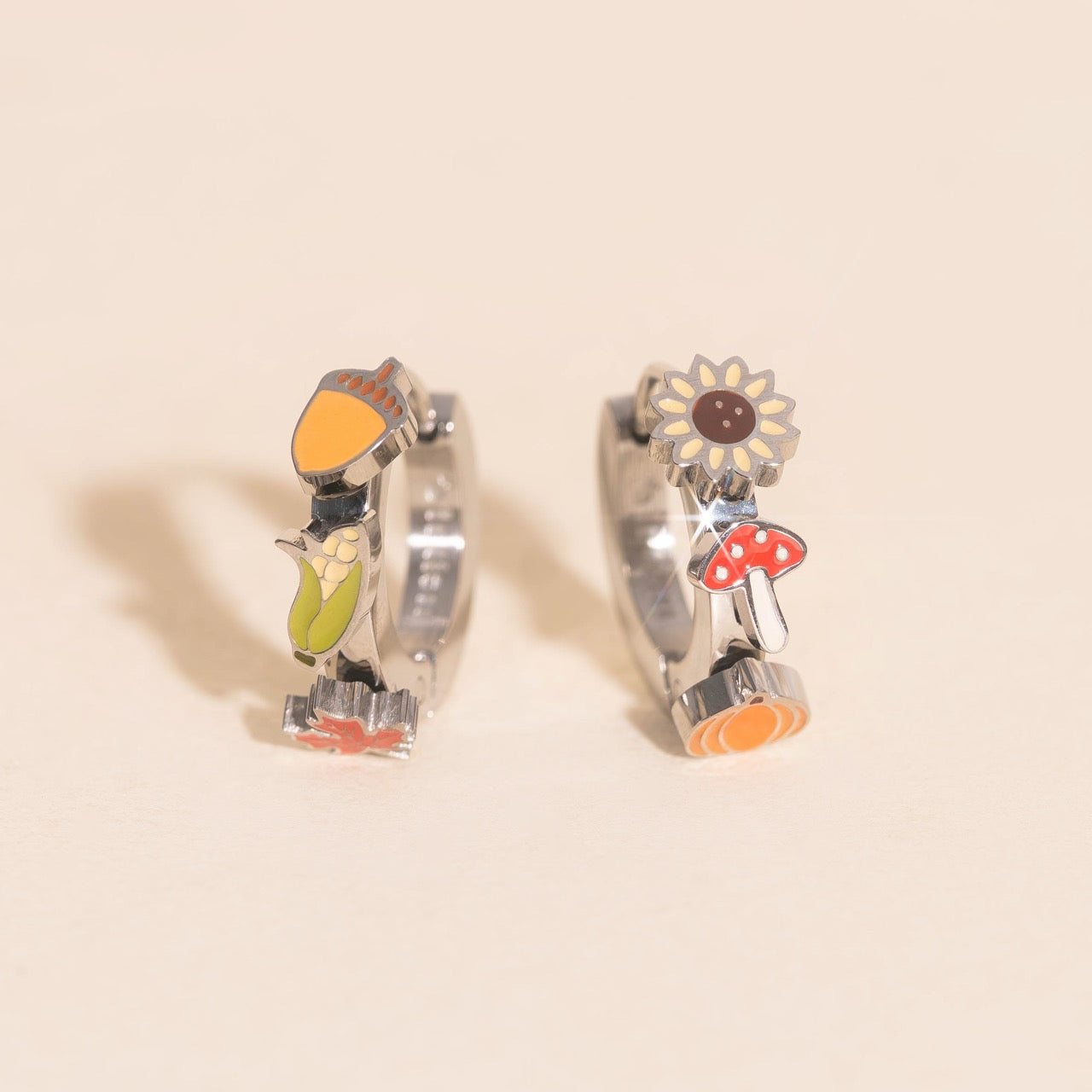 Fall 3D Huggie Hoop Earrings