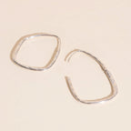 Titanium Hammered Oblong Huggie Hoop Earrings by Oh Clementine