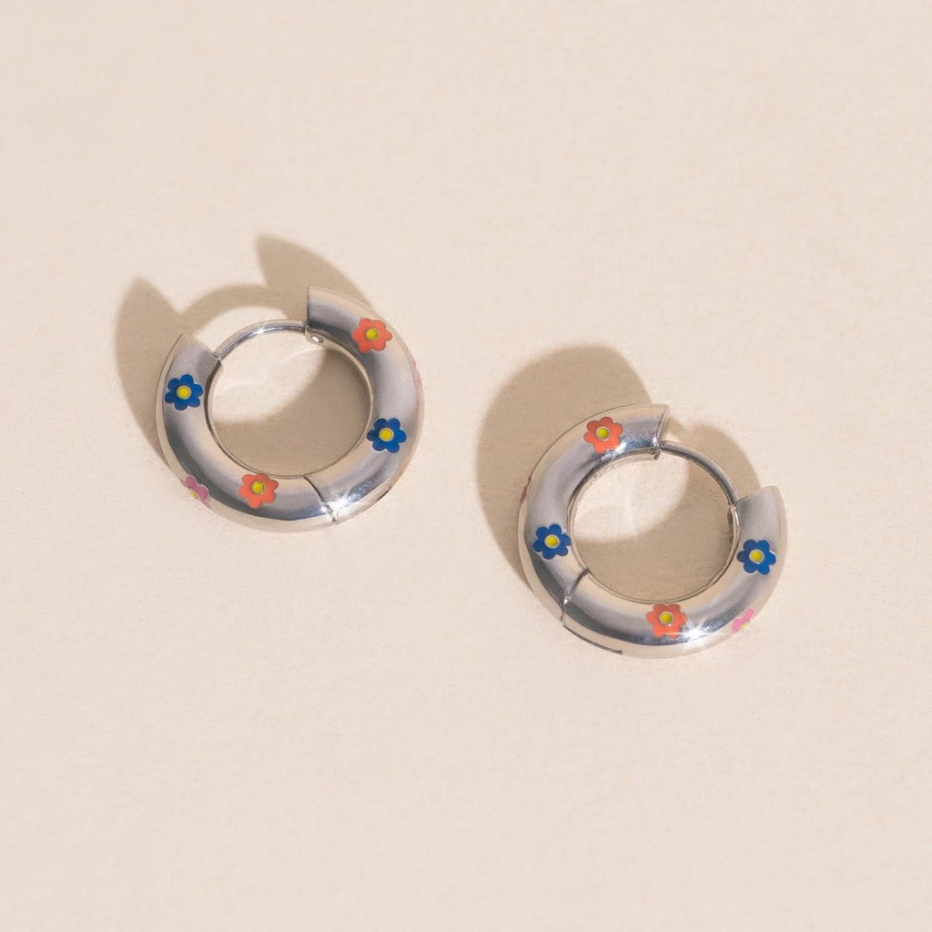 Daisy Chunky Rounded Huggie Hoop Earrings by Oh Clementine