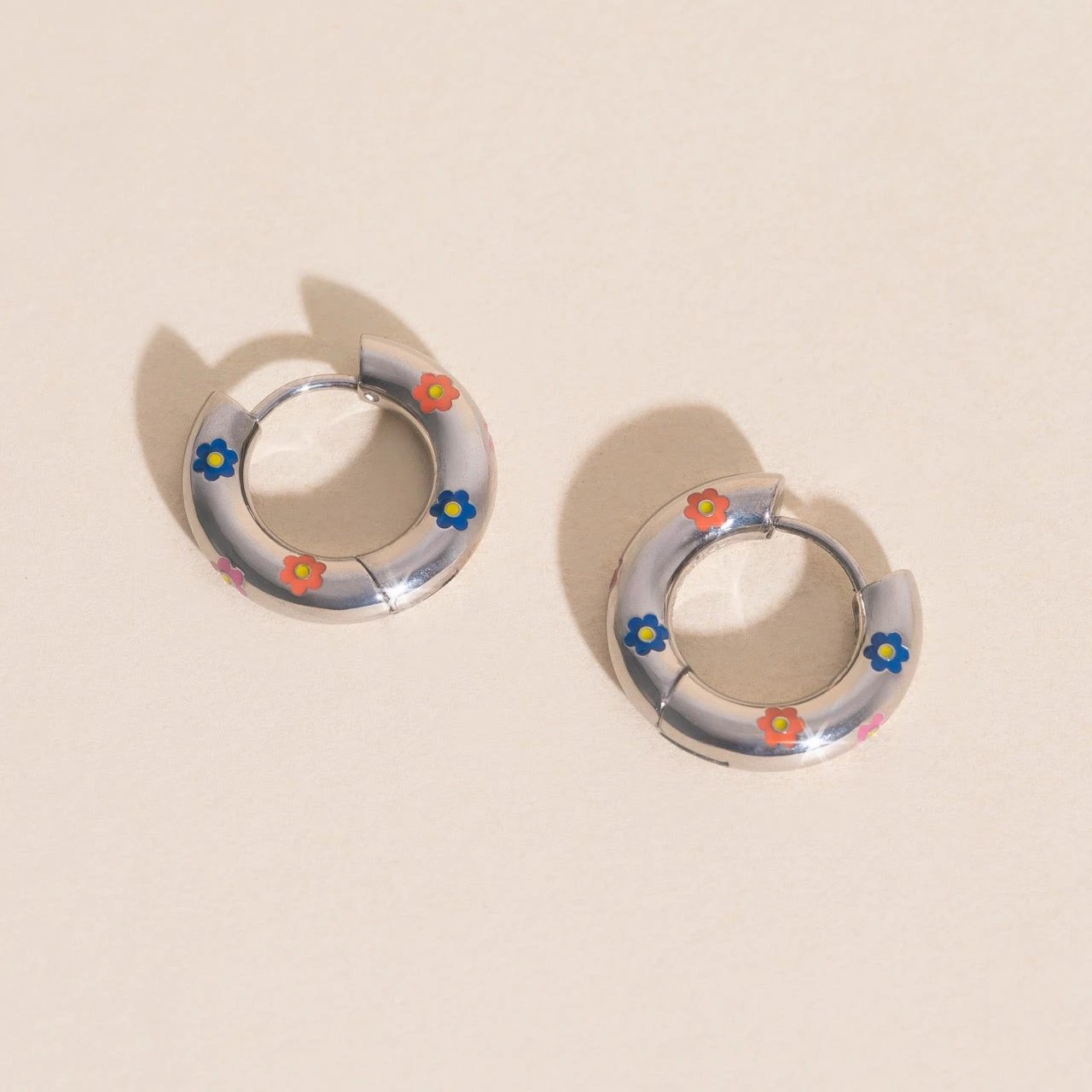 Daisy Chunky Rounded Huggie Hoop Earrings by Oh Clementine