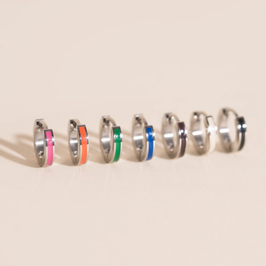 Color Tiny Huggie Hoop Earrings