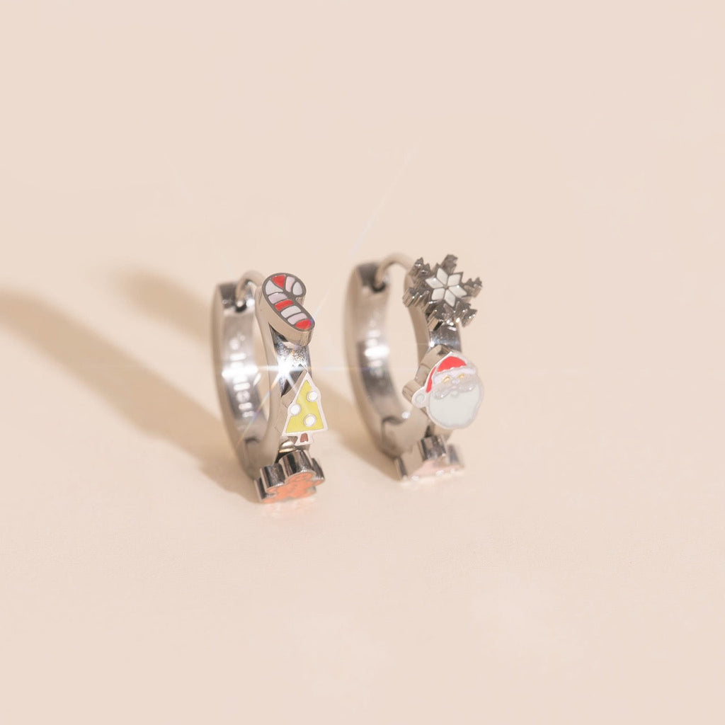 Christmas 3D Huggie Hoop Earrings