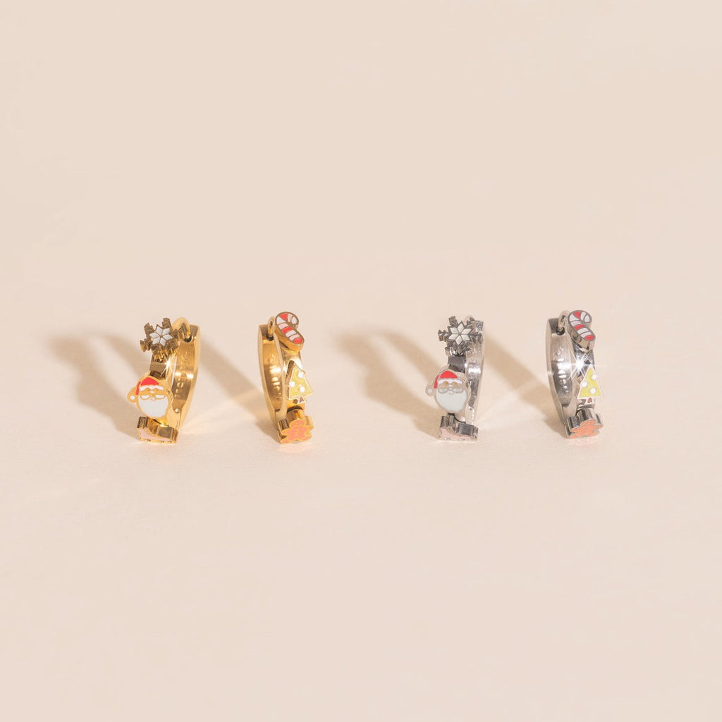 Christmas 3D Huggie Hoop Earrings