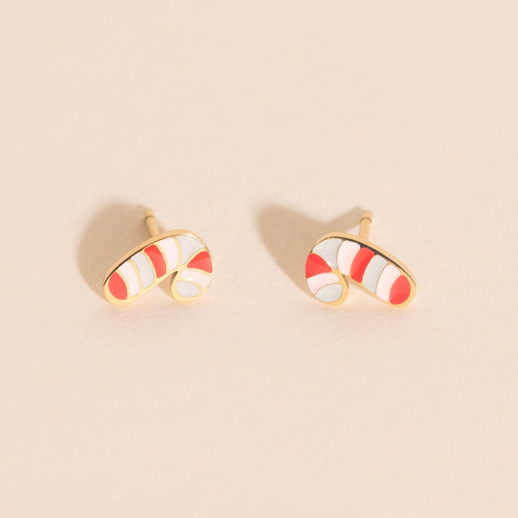 Candy Cane Stud Earrings