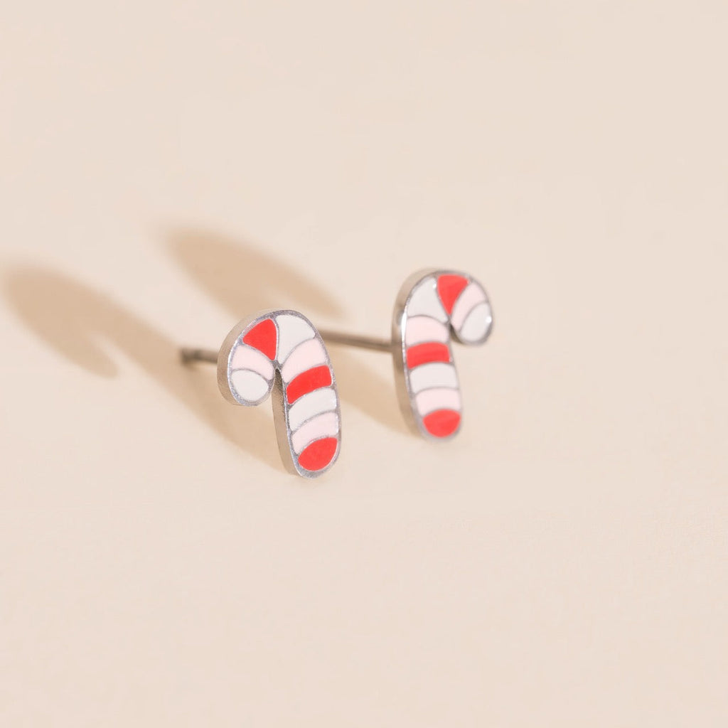 Candy Cane Stud Earrings