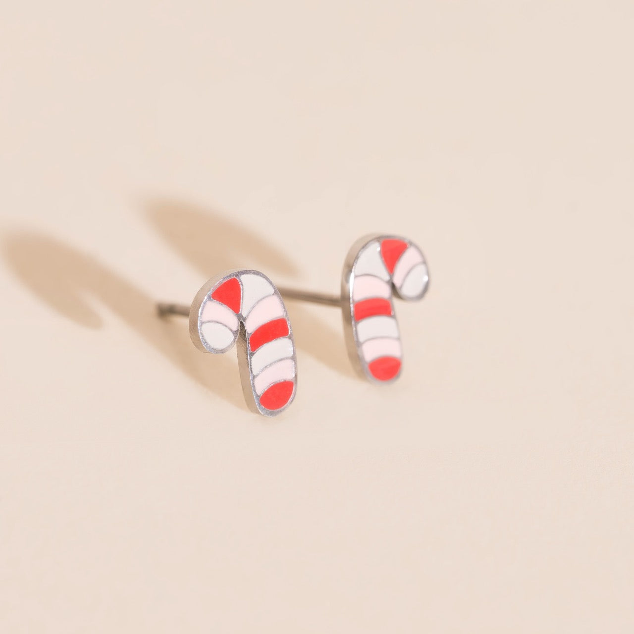 Candy Cane Stud Earrings