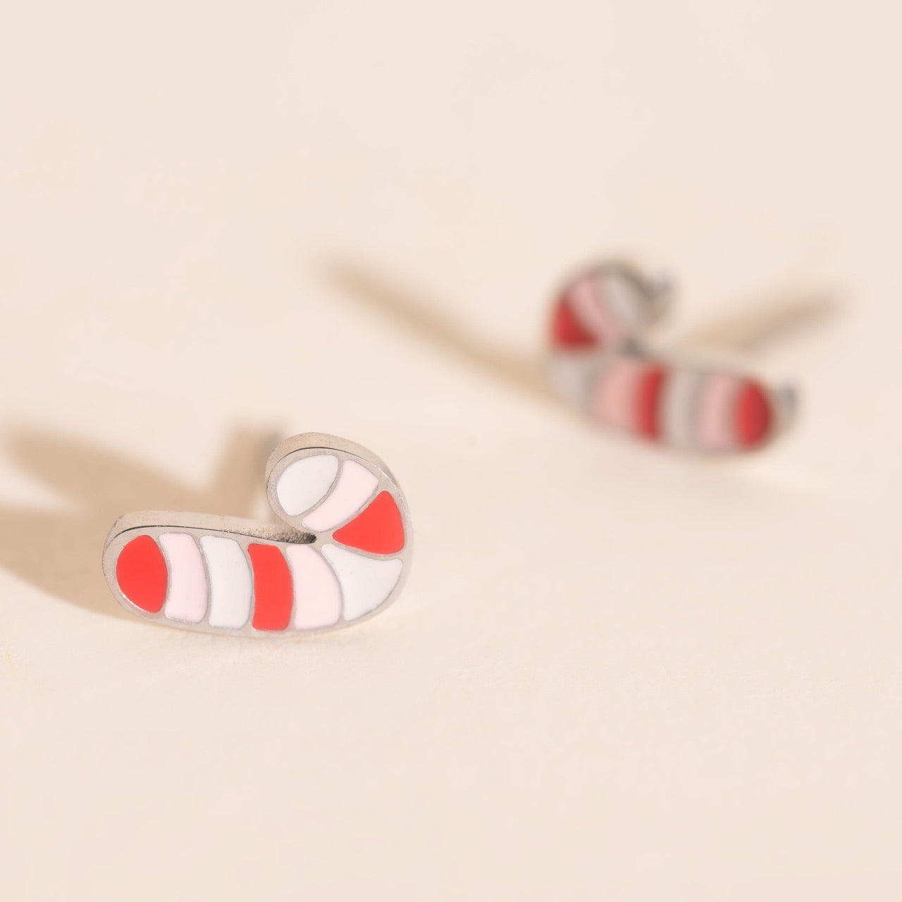 Candy Cane Stud Earrings