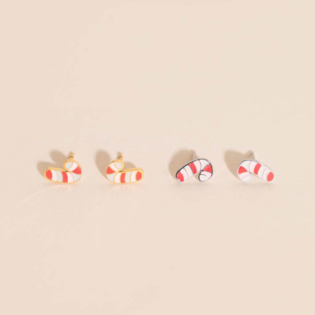 Candy Cane Stud Earrings