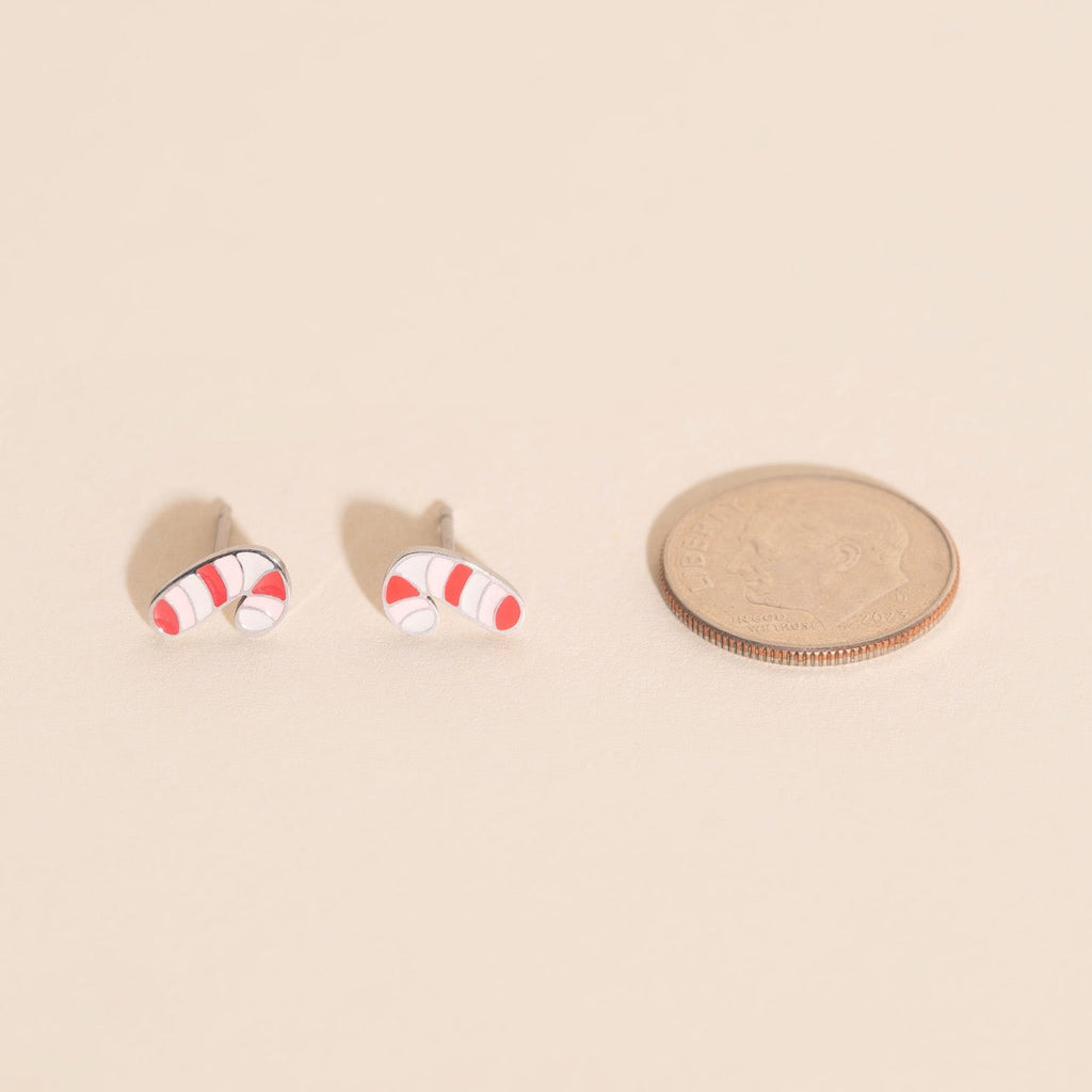 Candy Cane Stud Earrings